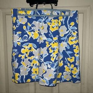 J. MCLAUGHLIN BRIANA SKORT IN CATALINA CLOTH//BLUE WHITE YELLOW FLORAL//SIZE XS